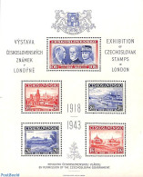 Czechoslovkia 1943 London Exhibition S/s (not Valid For Postage), Mint NH, Health - Transport - Red Cross - Ships And .. - Other & Unclassified