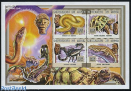 Niger 1999 Animals, Masks 4v M/s, Mint NH, Nature - Various - Reptiles - Snakes - Turtles - Folklore - Níger (1960-...)