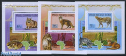 Congo Dem. Republic, (zaire) 2011 Cats & Wildcats 3 S/s, Mint NH, Nature - Cat Family - Cats - Autres & Non Classés