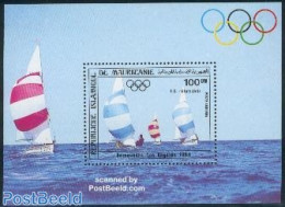 Mauritania 1984 Olympic Winners Los Angeles S/s, Mint NH, Sport - Transport - Olympic Games - Sailing - Ships And Boats - Vela