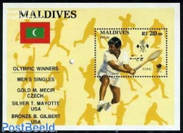 Maldives 1989 Olympic Winners S/s, Mint NH, Sport - Olympic Games - Tennis - Tennis