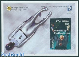 Maldives 1994 I.O.C. Centenary S/s, Mint NH, Sport - Olympic Games - Olympic Winter Games - Maldivas (1965-...)