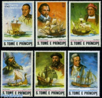 Sao Tome/Principe 1982 Navigators 6v, Mint NH, History - Transport - Explorers - Ships And Boats - Esploratori