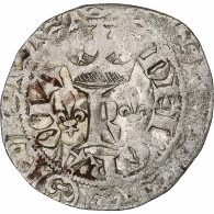 France, Charles V, Blanc Au K, 1365-1380, Billon, TTB, Duplessy:363 - 1364-1380 Karel V De Wijze