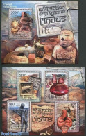 Central Africa 2012 Indus Civilisation 2 S/s, Mint NH, History - Archaeology - Art - Ceramics - Sculpture - Archäologie