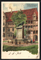 Künstler-AK Braunschweig, Burgplatz Mit Löwendenkmal Und Huneborstelschem Haus  - Braunschweig