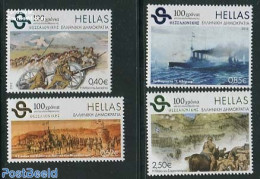 Greece 2012 100 Years Liberation Of Thessaloniki 4v, Mint NH, Nature - Transport - Horses - Ships And Boats - Nuovi