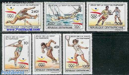 Central Africa 1990 Olympic Games Barcelona 6v, Mint NH, Sport - Athletics - Olympic Games - Sailing - Tennis - Athletics