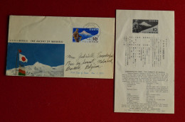 1956 Japan Fdc Ascent Of Manaslu Himalaya Mountaineering Escalade Alpinisme - Climbing