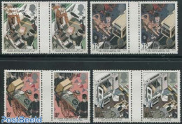 Great Britain 1987 St Johns Ambulance 4v, Gutter Pairs, Mint NH, Health - Transport - Health - St John - Automobiles - Ungebraucht