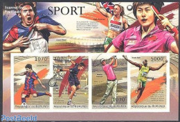 Burundi 2012 Sports 4v M/s, Imperforated, Mint NH, Sport - Football - Golf - Sport (other And Mixed) - Tennis - Golf