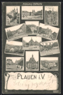AK Plauen I. V., Altmarkt, Rathaus, Bahnhofstr.  - Plauen