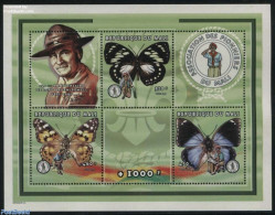 Mali 1998 Scouting, Butterflies S/s, Mint NH, Nature - Sport - Butterflies - Scouting - Mali (1959-...)