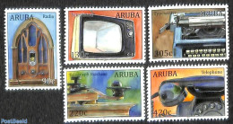 Aruba 2017 Antique Objects 5v, Mint NH, Performance Art - Science - Radio And Television - Telephones - Telecom