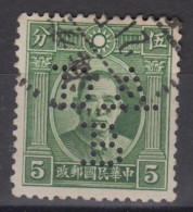 CHINA 1932 - Stamp With Perfins - 1912-1949 Republiek