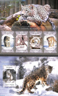 Sao Tome/Principe 2015 Snow Leopards 2 S/s, Mint NH, Nature - Cat Family - Sao Tome And Principe