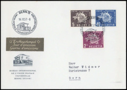 1957, Schweiz Weltpostverein UPU, 1-6, FDC - Servizio