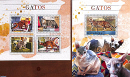 Mozambique 2016 Cats 2 S/s, Mint NH, Nature - Cats - Mozambique