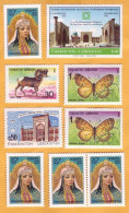 1992 Uzbekistan Architecture, Nature, Butterflies  9 Stamps Mint. - Uzbekistán