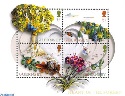 Guernsey 2022 Heart Of The Forest S/s, Mint NH, Nature - Butterflies - Trees & Forests - Rotary, Club Leones