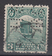 CHINA 1913 - Stamp With Perfins - 1912-1949 Republiek