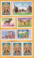 1992 Uzbekistan Architecture, Nature, Butterflies  9 Stamps Mint. - Usbekistan