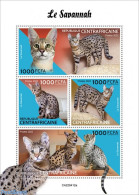 Central Africa 2022 Savannah Cat, Mint NH, Nature - Cats - Centrafricaine (République)