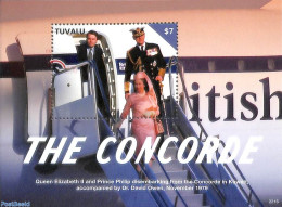 Tuvalu 2022 The Concorde S/s, Mint NH, History - Transport - Kings & Queens (Royalty) - Concorde - Aircraft & Aviation - Familles Royales