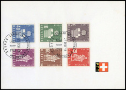 1958, Schweiz Internationale Erziehungsamt BIE, 1-6, FDC - Dienstzegels