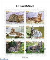 Central Africa 2023 Savannah Cat, Mint NH, Nature - Cats - Centraal-Afrikaanse Republiek