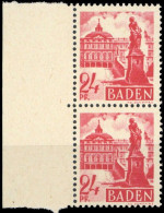 1947, Französische Zone Baden, 8 PF II, ** - Otros & Sin Clasificación