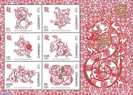 Guernsey 2024 Year Of The Dragon S/s, Mint NH, Various - New Year - Año Nuevo