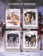 Central Africa 2019 Sledge Dogs 4v M/s, Mint NH, Nature - Dogs - Centraal-Afrikaanse Republiek