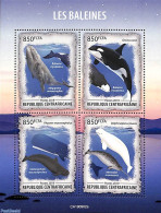 Central Africa 2019 Whales 4v M/s, Mint NH, Nature - Sea Mammals - Central African Republic