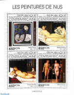 Central Africa 2019 Nude Paintings 4v M/s, Mint NH, Art - Dürer, Albrecht - Modern Art (1850-present) - Nude Painting.. - Centraal-Afrikaanse Republiek