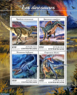 Central Africa 2018 Dinosaurs 4v M/s, Mint NH, Nature - Prehistoric Animals - Prehistorics