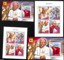 Central Africa 2018 Pope John Paul II 4 S/s, Mint NH, Religion - Pope - Pausen