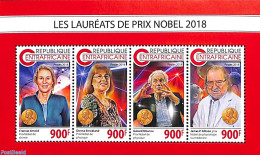 Central Africa 2018 Nobel Prize Winners 4v M/s, Mint NH, History - Nobel Prize Winners - Nobelpreisträger