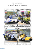 Central Africa 2018 Tourist Trophy Isle Of Man 4v M/s, Mint NH, Transport - Motorcycles - Moto