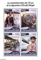 Central Africa 2018 Orville Wright 4v M/s, Mint NH, Science - Transport - Inventors - Aircraft & Aviation - Airplanes