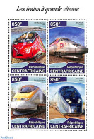 Central Africa 2018 High Speed Trains 4v M/s, Mint NH, Transport - Railways - Trains