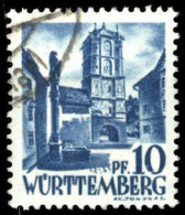 1947, Französische Zone Württemberg, 3 PF I, Gest. - Autres & Non Classés