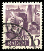 1947, Französische Zone Baden, 5 V, Gest. - Autres & Non Classés