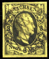 1851, Altdeutschland Sachsen, 6, Gest. - Saxony