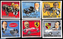 Central Africa 1983 Automobiles 6v, Imperforated, Mint NH, Transport - Automobiles - Ferrari - Voitures