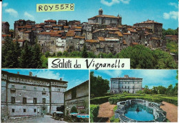 Lazio-viterbo-vignanello Vedute Vedutine Fine Anni 60  Panorama Paese Piazza Saluti Da Vignanello - Other & Unclassified