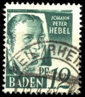 1947, Französische Zone Baden, 4 PF I, Gest. - Andere & Zonder Classificatie