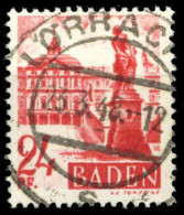 1947, Französische Zone Baden, 8 PF I, Gest. - Otros & Sin Clasificación