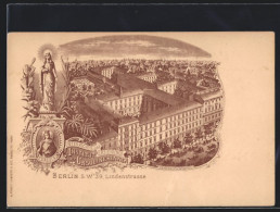 Lithographie Berlin-Kreuzberg, Unterrichts-und Erziehungs-Institut Der Ursulinerinnen In Der Lindenstrasse  - Kreuzberg