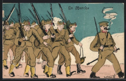 CPA La Marche, Karikatur  - Sonstige & Ohne Zuordnung